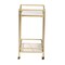 Baxton Studio Louise Contemporary Glam and Luxe Gold Metal and White Marble 2Tier Wine Cart 222-12528-ZORO - alternate 5